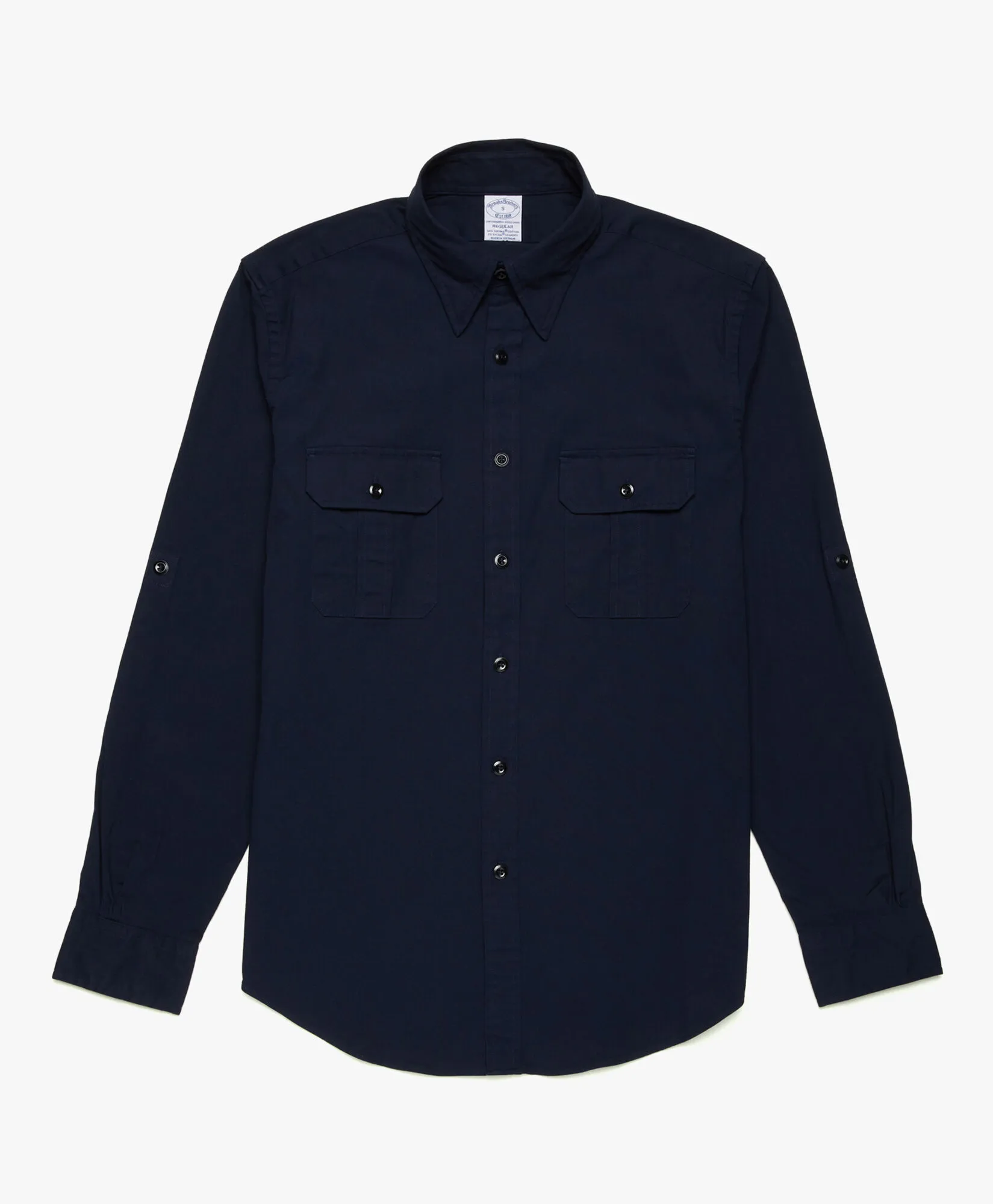 Camisa informal corte Regent regular Safari de lona